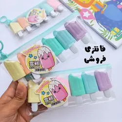 هایلایتر ۶ عددی طرح بستنی چوبی