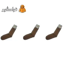 جوراب طرح پشم شتر مردانه و زنانه قهوه ای مدل شاهین (سه جفت)