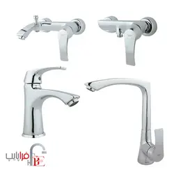 ست شیرآلات راسان مدل لوتوس کروم ا Rassan chrome Lotus collection Taps