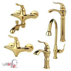 ست شیرآلات راسان مدل پریمو طلایی ا Rassan Golden primo collection Taps