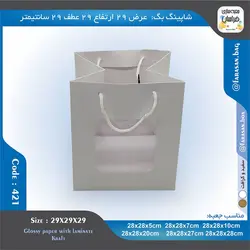 ساک خرید کد ۴۲۱ پنجره‌دار ۲۹ در ۲۹ عطف ۲۹ سانت ۴۲۱۴۲۱