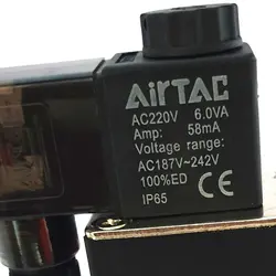 شیر برقی پنوماتیک برند ایرتک (AIRTAC) مدل 4V410-15 بوبین 220V