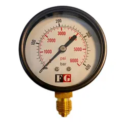 گیج فشار اف جی (FG) 0-400 بار صفحه 6 سانتی متر