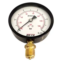 گیج فشار برند بتا (BETA) 0-10 بار صفحه 10 سانتی متر