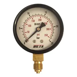 گیج فشار برند بتا (BETA) 0-25 بار صفحه 6 سانتی متر