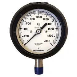 گیج فشار برند مارش (MARSH) 0-2000 پوند بر اینچ مربع صفحه12 سانتی متر (پلی پروپیلن)