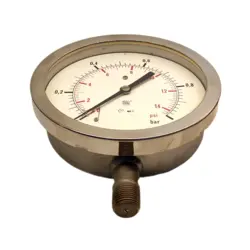 گیج فشار برند نووا فیما (NUOVA FIMA) 0-1 بار صفحه 16 سانتی متر