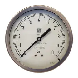 گیج فشار برند نووا فیما (NUOVA FIMA) 0-10 بار صفحه 16 سانتی متر (BACK CONNECTION)