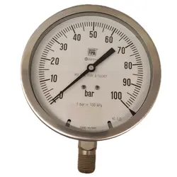 گیج فشار برند نووا فیما (NUOVA FIMA) 0-100 بار صفحه 16 سانتی متر