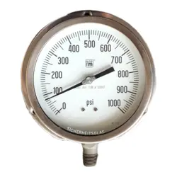 گیج فشار برند نووا فیما (NUOVA FIMA) 0-1000 پی اس آی صفحه 16 سانتی متر