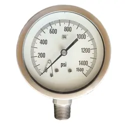 گیج فشار برند نووا فیما (NUOVA FIMA) 0-1500 پی اس آی صفحه 10 سانتی متر