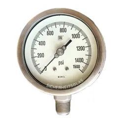 گیج فشار برند نووا فیما (NUOVA FIMA) 0-1500 پی اس آی صفحه 10 سانتی متر (MONEL)
