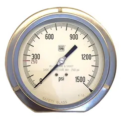 گیج فشار برند نووا فیما (NUOVA FIMA) 0-1500 پی اس آی صفحه 16 سانتی متر (BACK CONNECTION)