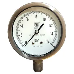 گیج فشار برند نووا فیما (NUOVA FIMA) 0-16 بار صفحه 10 سانتی متر