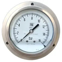 گیج فشار برند نووا فیما (NUOVA FIMA) 0-16 بار صفحه 10 سانتی متر (BACK CONNECTION)