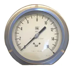 گیج فشار برند نووا فیما (NUOVA FIMA) 0-16 بار صفحه 16 سانتی متر (BACK CONNECTION)