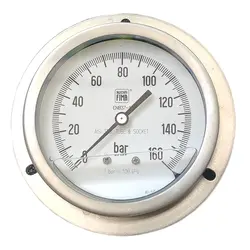 گیج فشار برند نووا فیما (NUOVA FIMA) 0-160 بار صفحه 10 سانتی متر (BACK CONNECTION)
