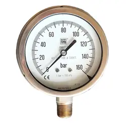گیج فشار برند نووا فیما (NUOVA FIMA) 0-160 بار صفحه 10 سانتی متر (BACK FLANGE)