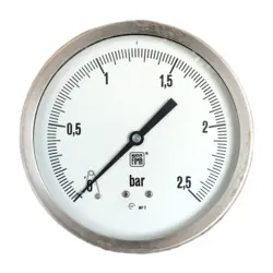 گیج فشار برند نووا فیما (NUOVA FIMA) 0-2.5 بار صفحه 16 سانتی متر (BACK CONNECTON)