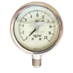 گیج فشار برند نووا فیما (NUOVA FIMA) 0-20 کیلوگرم بر سانتی متر مربع صفحه 10 سانتی متر
