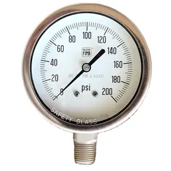 گیج فشار برند نووا فیما (NUOVA FIMA) 0-200 پی اس آی صفحه 10 سانتی متر