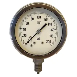 گیج فشار برند نووا فیما (NUOVA FIMA) 0-200 پی اس آی صفحه 10 سانتی متر (BACK FLANGE)