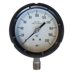 گیج فشار برند نووا فیما (NUOVA FIMA) 0-200 پی اس آی صفحه 10 سانتی متر (پلی پروپیلن)