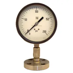 گیج فشار برند نووا فیما (NUOVA FIMA) 0-200 پی اس آی صفحه 16 سانتی متر (DIAPHRAGM)