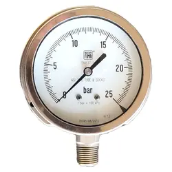 گیج فشار برند نووا فیما (NUOVA FIMA) 0-25 بار صفحه 10 سانتی متر