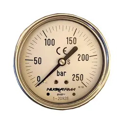 گیج فشار برند نووا فیما (NUOVA FIMA) 0-250 بار صفحه 6 سانتی متر (BACK CONNECTION)