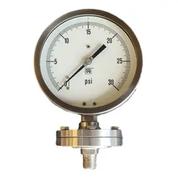 گیج فشار برند نووا فیما (NUOVA FIMA) 0-30 پی اس آی مربع صفحه 16 سانتی متر (DIAPHRAGM)
