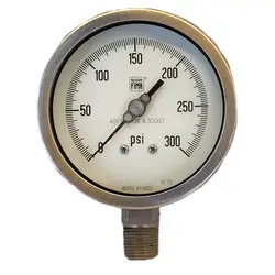 گیج فشار برند نووا فیما (NUOVA FIMA) 0-300 پی اس آی صفحه 10 سانتی متر