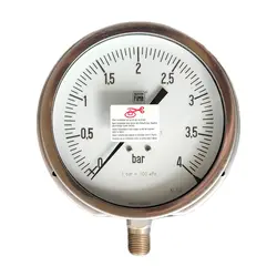 گیج فشار برند نووا فیما (NUOVA FIMA) 0-4 بار صفحه 16 سانتی متر