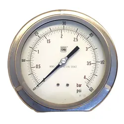 گیج فشار برند نووا فیما (NUOVA FIMA) 0-4 بار صفحه 16 سانتی متر (BACK CONNECTION)