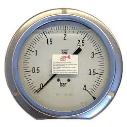 گیج فشار برند نووا فیما (NUOVA FIMA) 0-4 بار صفحه 16 سانتی متر (LF BACK CONNECTION)