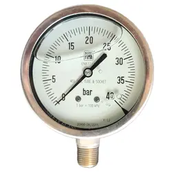 گیج فشار برند نووا فیما (NUOVA FIMA) 0-40 بار صفحه 10 سانتی متر