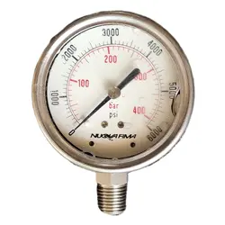 گیج فشار برند نووا فیما (NUOVA FIMA) 0-400 بار صفحه 6 سانتی متر