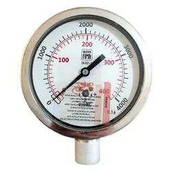 گیج فشار برند نووا فیما (NUOVA FIMA) 0-400 میلی بار صفحه 10 سانتی متر