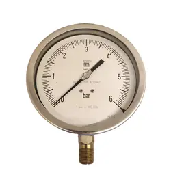 گیج فشار برند نووا فیما (NUOVA FIMA) 0-6 بار صفحه 16 سانتی متر