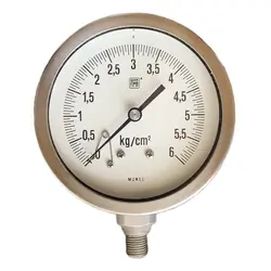 گیج فشار برند نووا فیما (NUOVA FIMA) 0-6 کیلوگرم بر سانتی متر مربع صفحه 10 سانتی متر (MONEL)