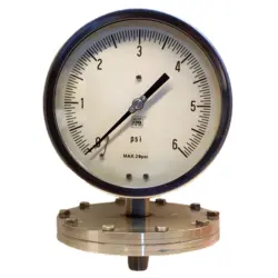 گیج فشار برند نووا فیما (NUOVA FIMA) 0-6 پی اس آی صفحه 16 سانتی متر (DIAPHRAGM)