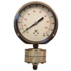 گیج فشار برند نووا فیما (NUOVA FIMA) 0-60 بار صفحه 16 سانتی متر (DIAPHRAGM)