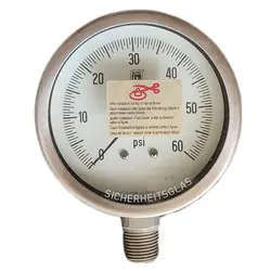 گیج فشار برند نووا فیما (NUOVA FIMA) 0-60 پی اس آی صفحه 10 سانتی متر