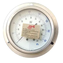 گیج فشار برند نووا فیما (NUOVA FIMA) 0-60 پی اس آی صفحه 10 سانتی متر (BACK CONNECTION)