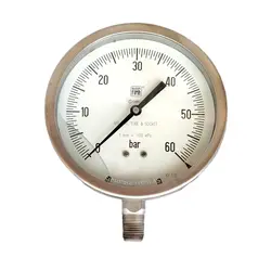 گیج فشار برند نووا فیما (NUOVA FIMA) مدل 60-0 بار صفحه 16 سانتی متر