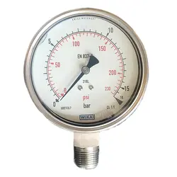 گیج فشار ویکا (WIKA) 0-16 بار صفحه 10 سانتی متر (ORIGINAL)