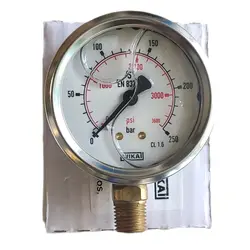 گیج فشار طرح ویکا (WIKA) 0-250 بار صفحه 6 سانتی متر روغنی