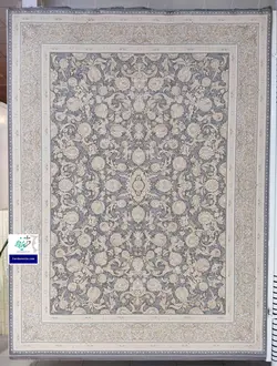 فرش افشان بنفشه زمینه نقره ای