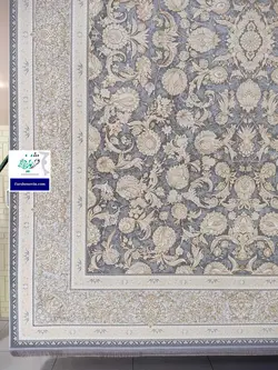 فرش افشان بنفشه زمینه نقره ای