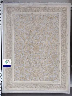 فرش افشان بنفشه زمینه صدفی